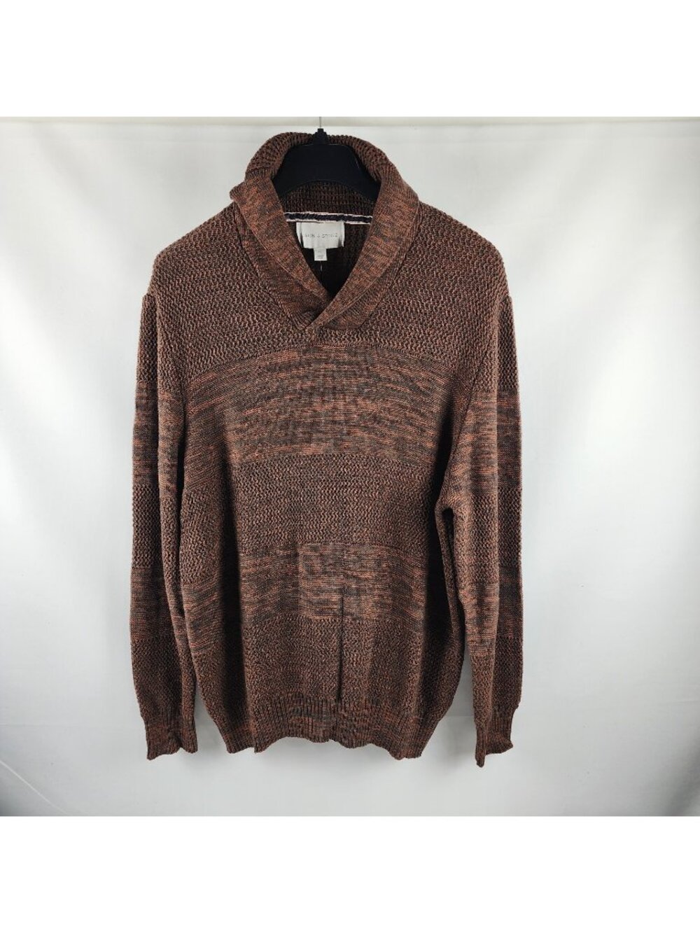 Sun + Stone Sweater Mens XXL Bronze Brown Multi Shawl Collar Pullover NWT